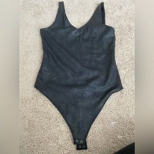 Faux leather bodysuit
